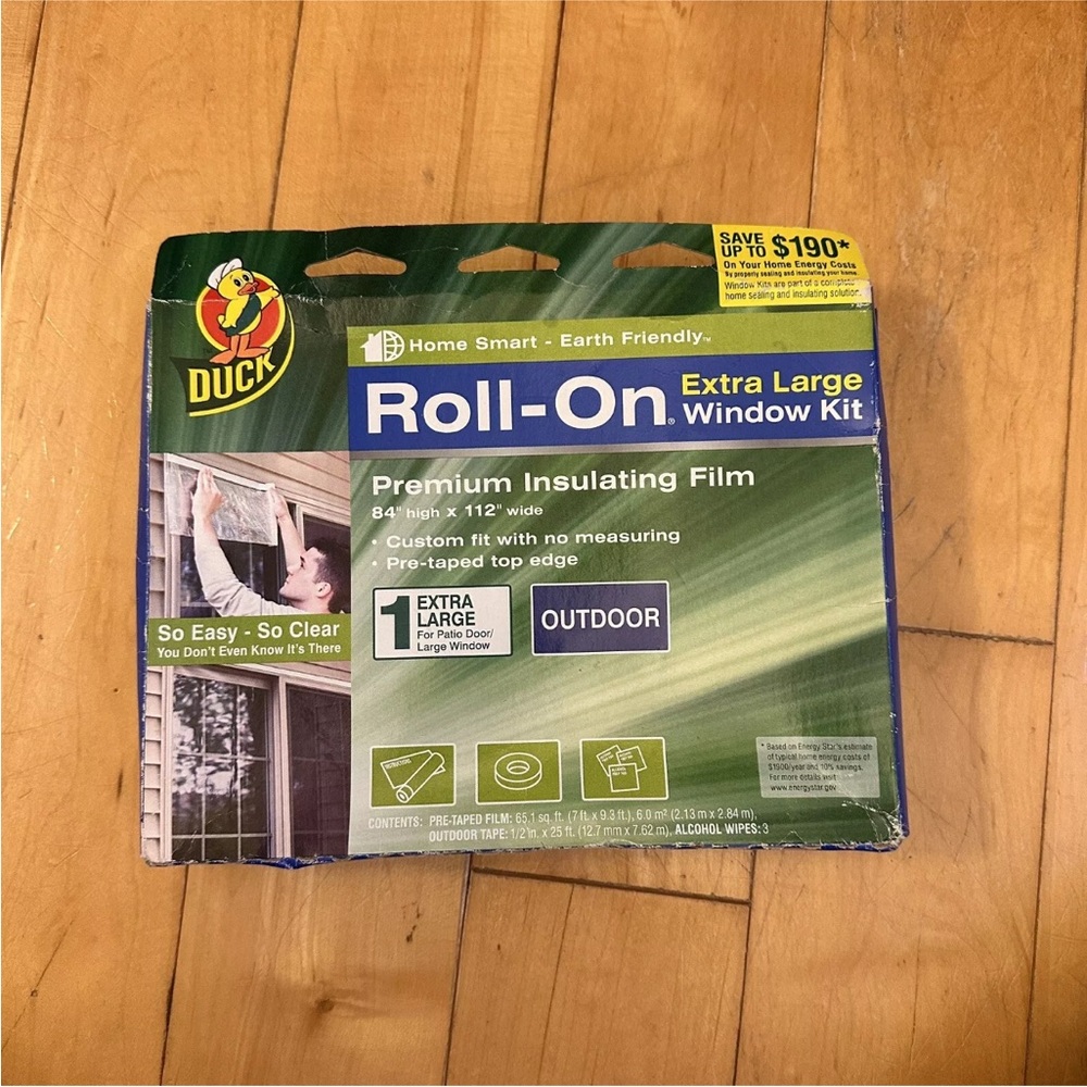 Duck Roll On Window Premium Insulating Film Outdoor Roll-On 65.1 Sq Ft